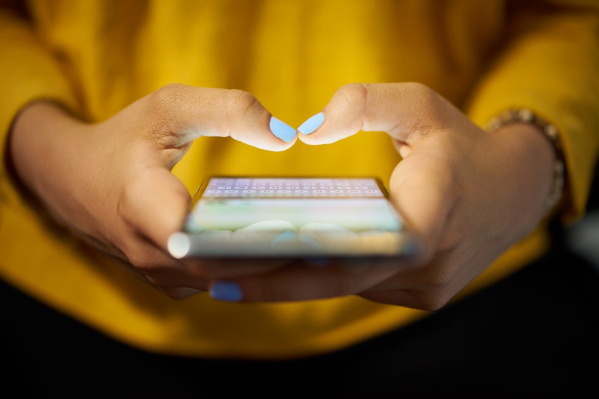 girl using mobile phone