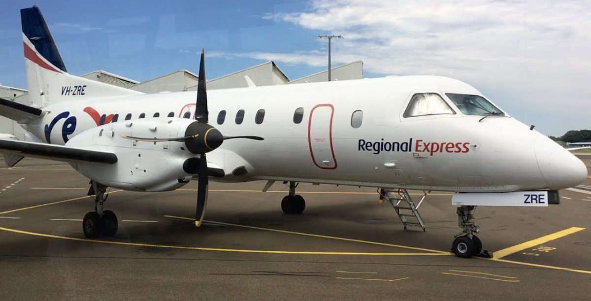 Regional Express, Saab 340 which opperates out of Merimbula, Moruya, and Cooma. Photo: Paul Stewart, YouTube.