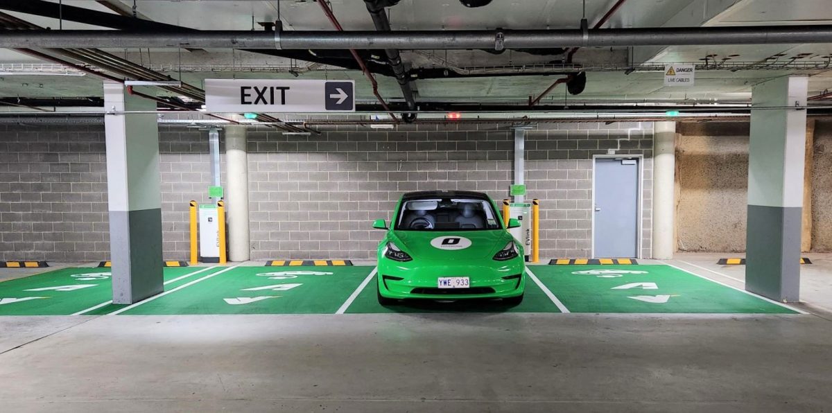 EV charging station in underground car park