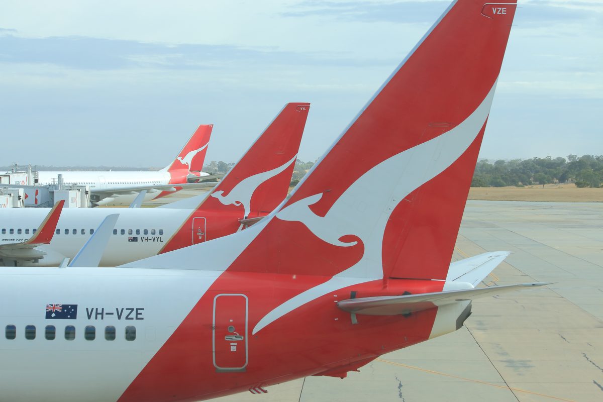 Qantas planes on the tarmac