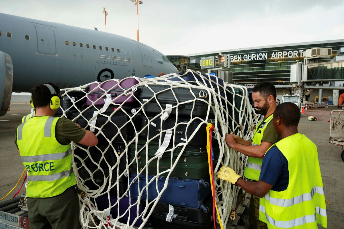 RAAF KC-30A being loaded with luggage in Tel Aviv