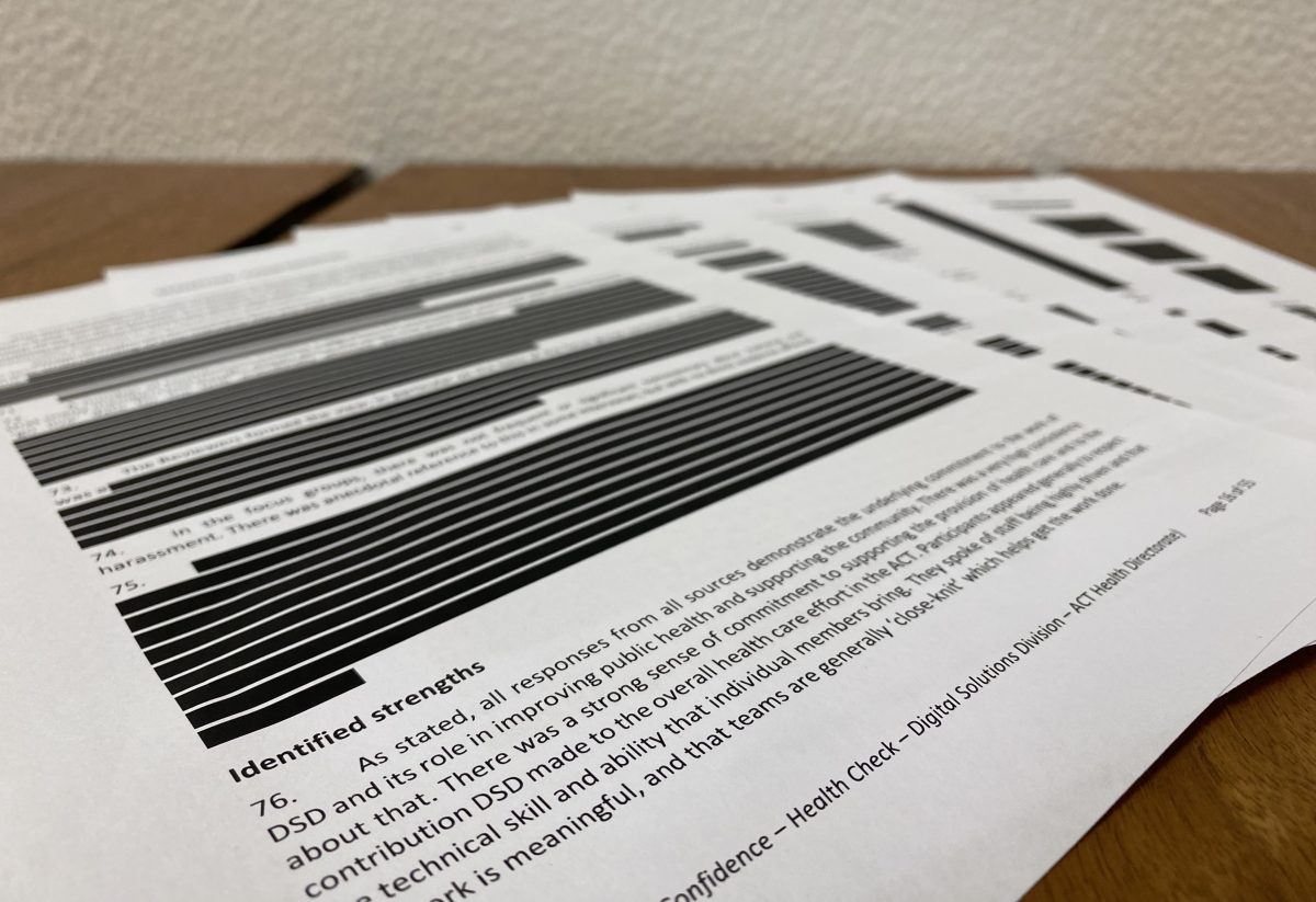 redacted documents from ACT Health