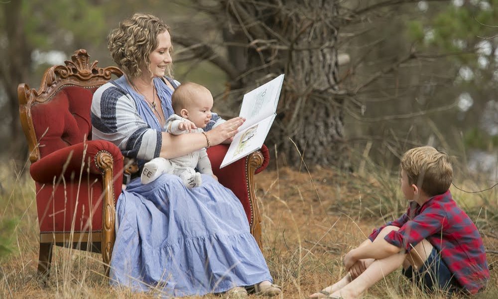 Author Genevieve Hopkins reads her book the Adventures of William Brambleberry to her children