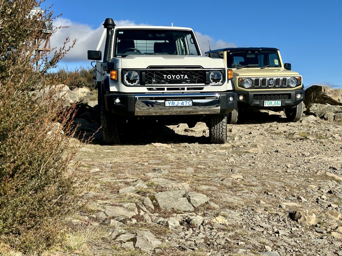 Toyota LandCruiser 70 and Suzuki Jimny XL