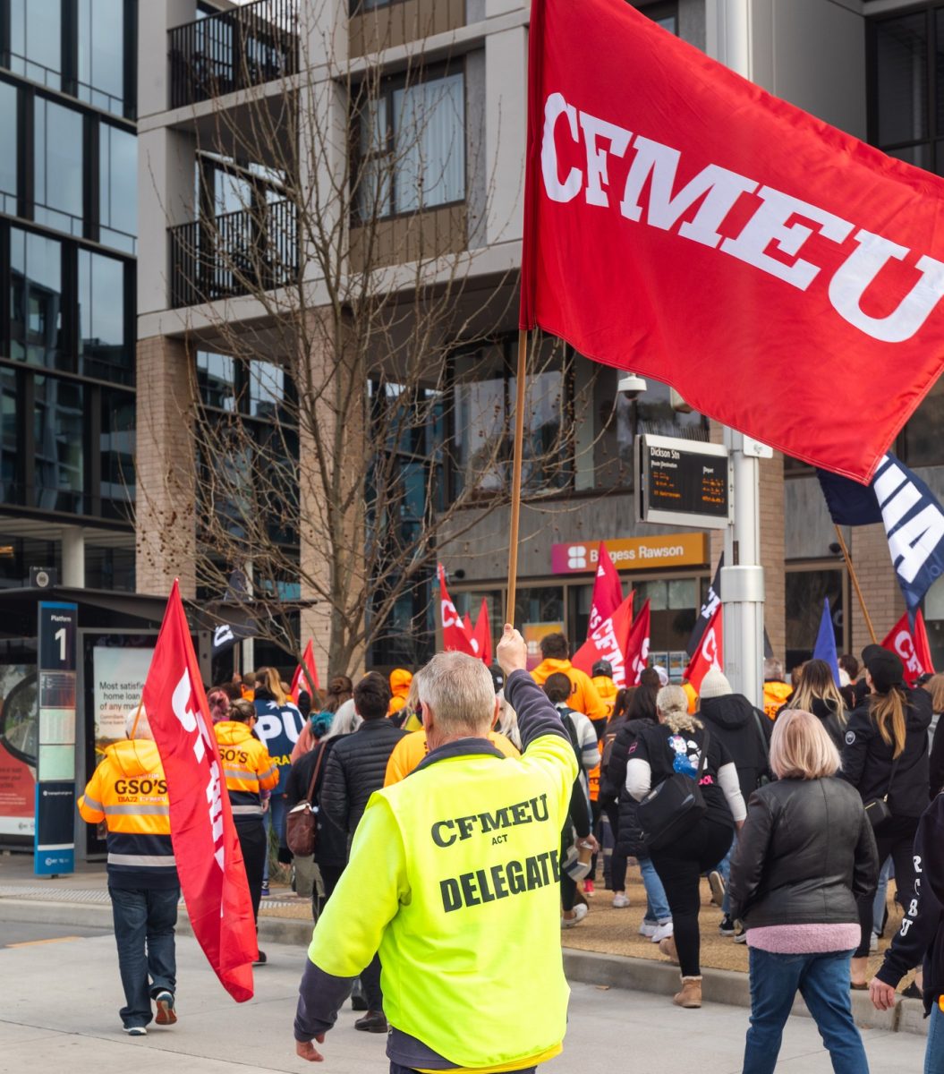 CFMEU marchers in Dickson