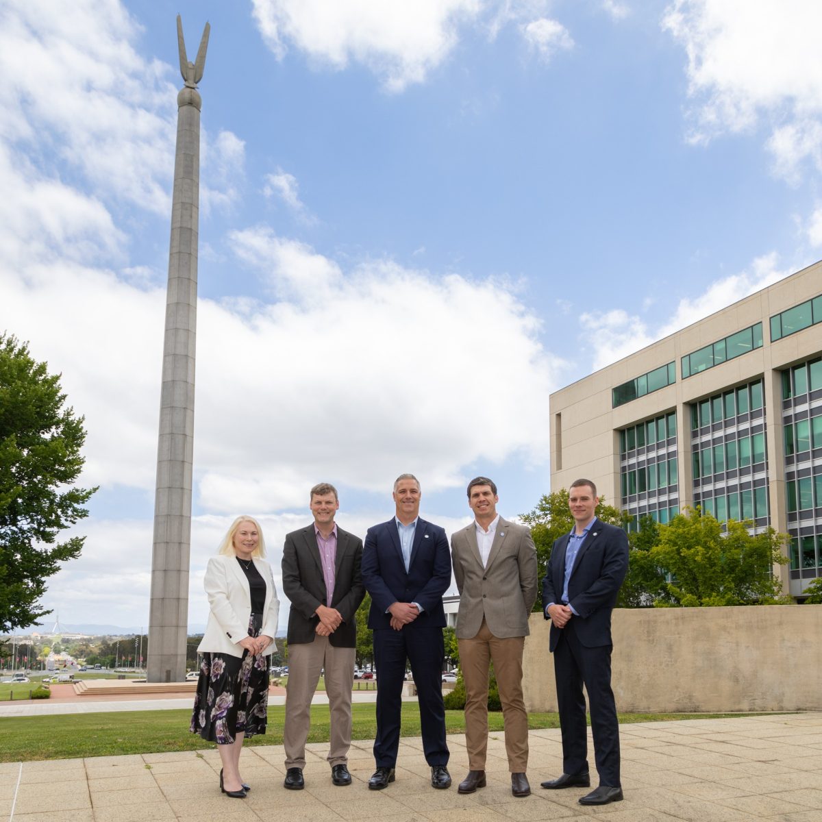 On a mission ... Ilsa Stuart (Defence Trailblazer Senior Partnerships Manager), Dr Tim Lynar (UNSW), Jim Boekel (Bluerydge CEO), Adam Haskard and Thomas Kazan (Bluerydge directors). 