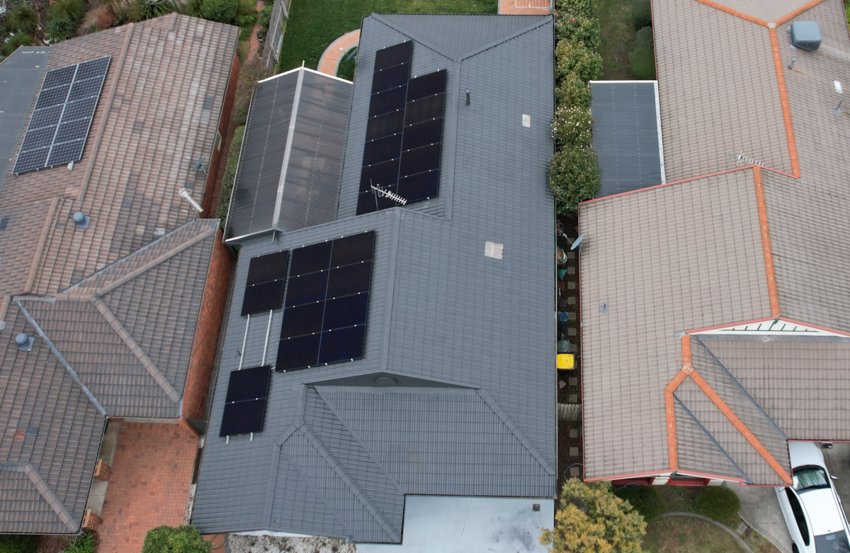 solar panels on a house roof