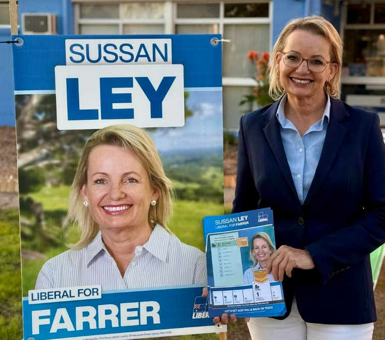Sussan Ley campaigning in the 2025 election