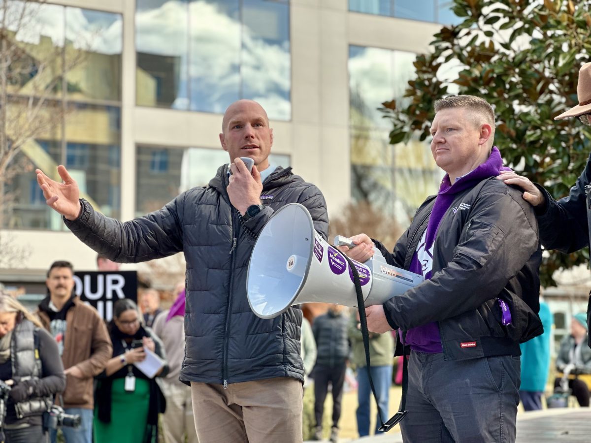 David Pocock at ANU rally