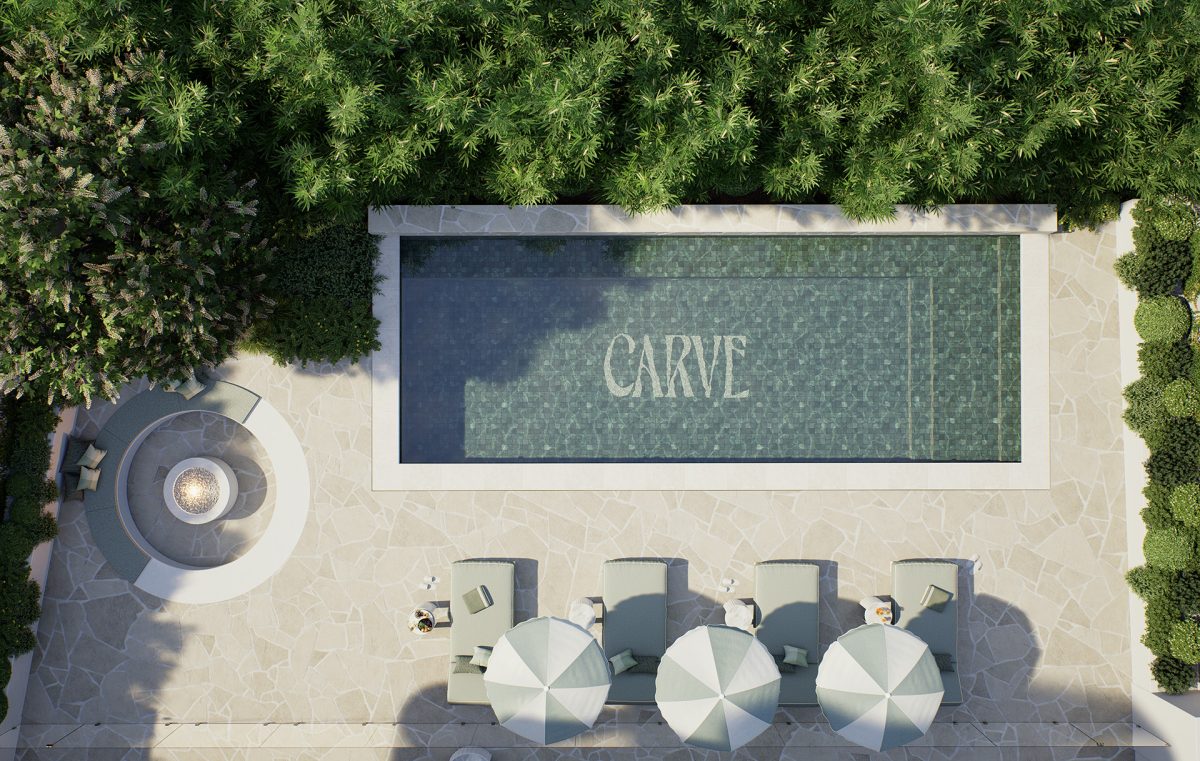 Digital render of Carve Mollymook pool