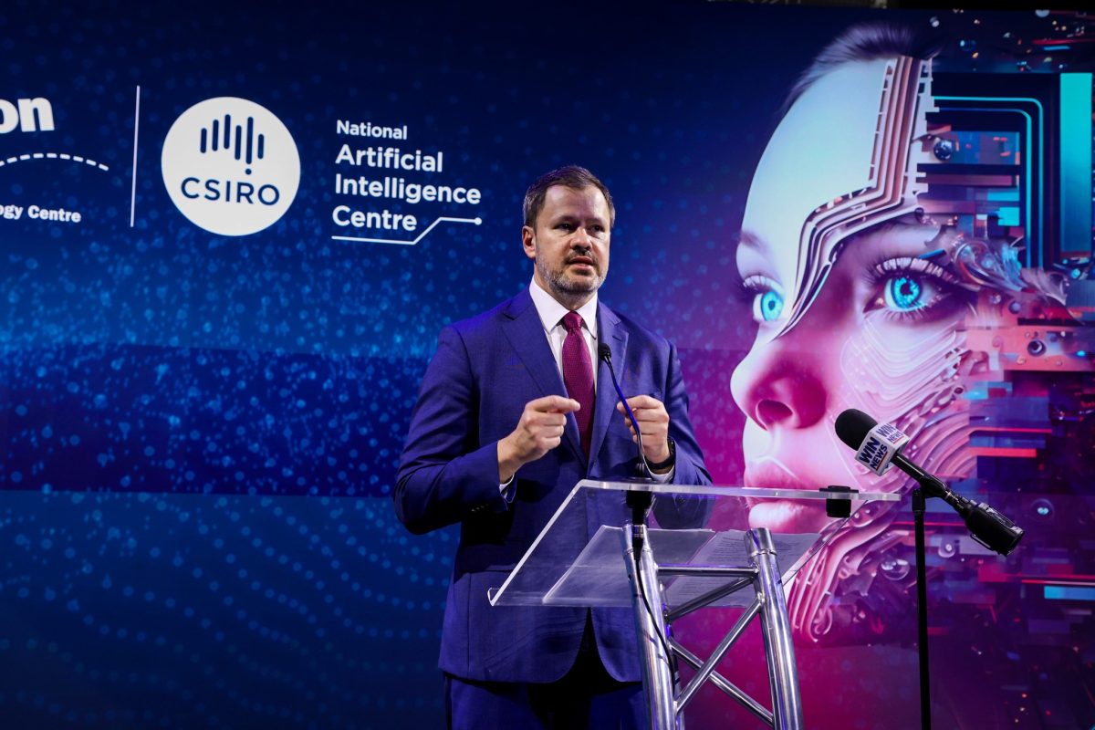 Ed Husic at AI Month at Questacon with the launch of their new AI exhibition 'Friend or Foe - The Rise of Artificial Intelligence' November 2023