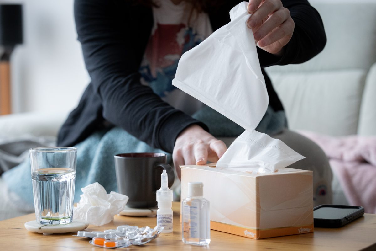 Person getting a tissue