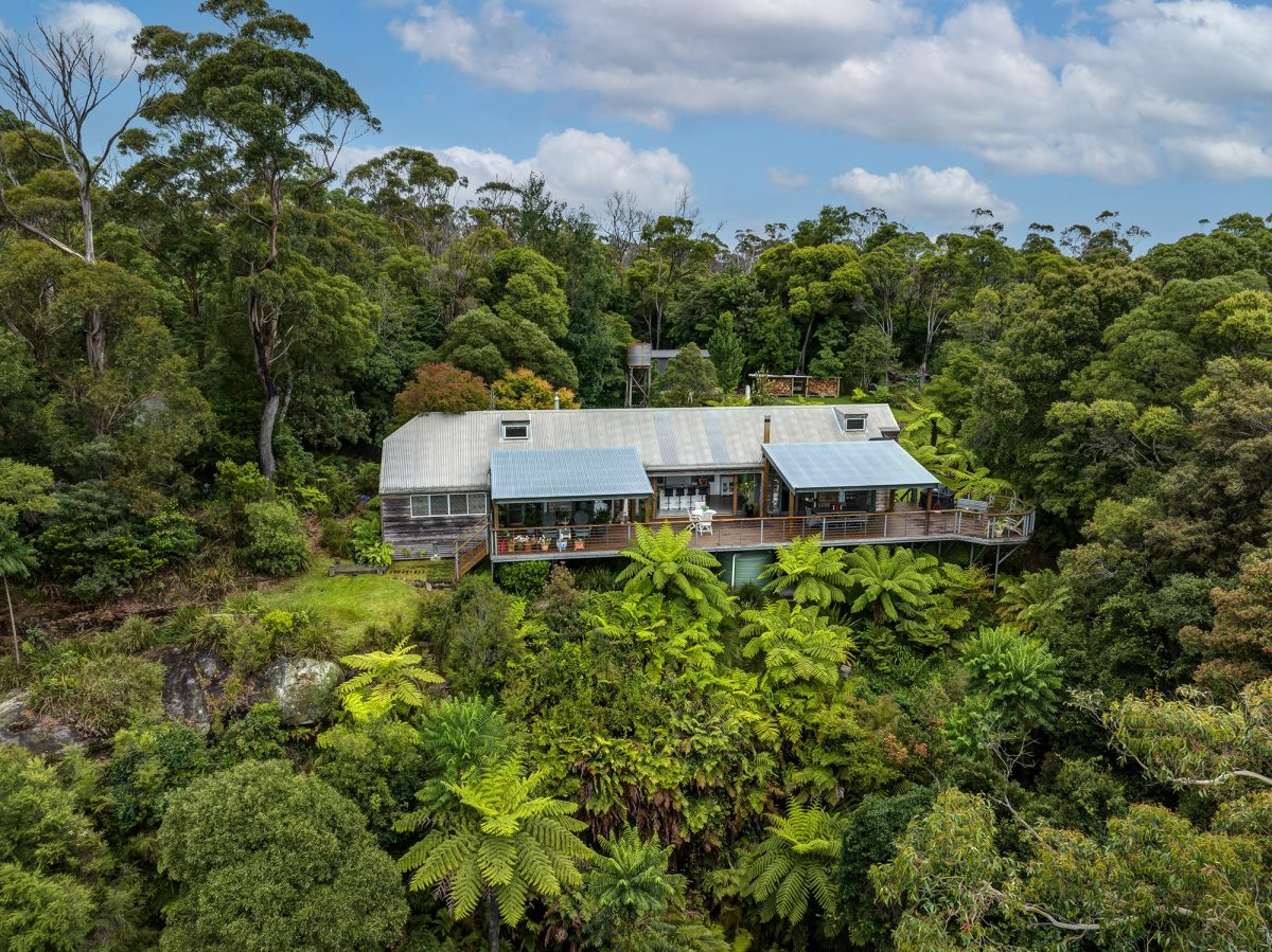 Aerial shot of property