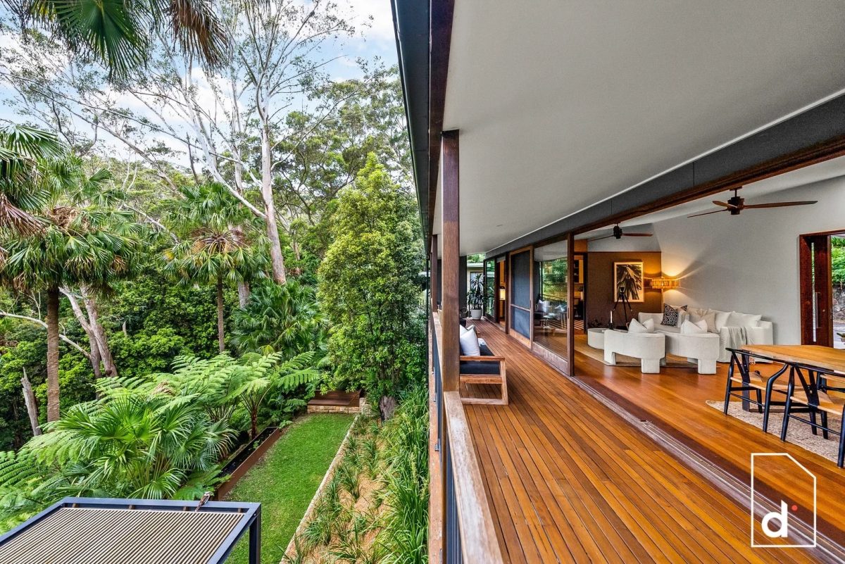 Deck overlooking yard