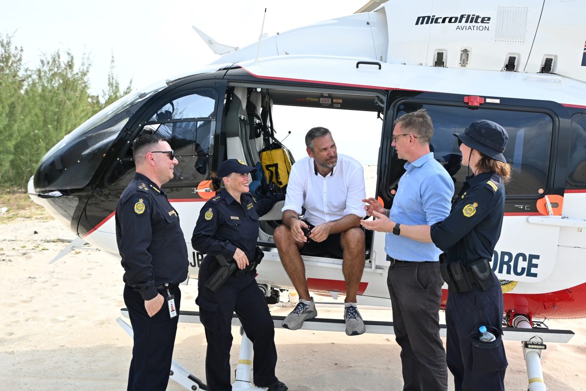 Matt Smith and Julian Hill with Australian Border Force commanders