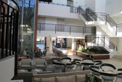 The reception-and-lounge area at Sails.