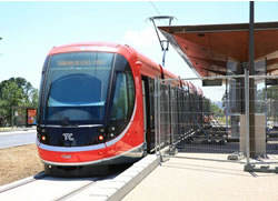 Light rail warning after accident