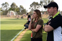 Women sports coaches in the pink