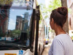Disability accesses public transport ticket