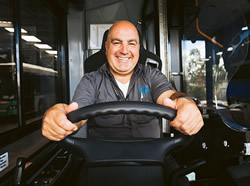 Bus driver Enrique in the Hero Lane