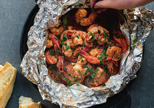 Smokey Prawns In Foil