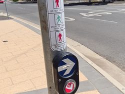 Pedestrian crossings drop push-buttons