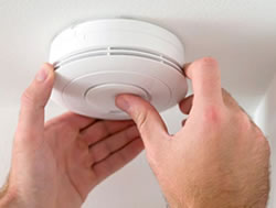 Alarm sounds on smoke detector batteries