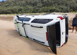 Drivers warned after beach rollovers galore