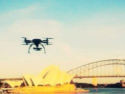 Harbour bridge drones take to the sky