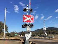 High tech lights on trial for rail crossing safety