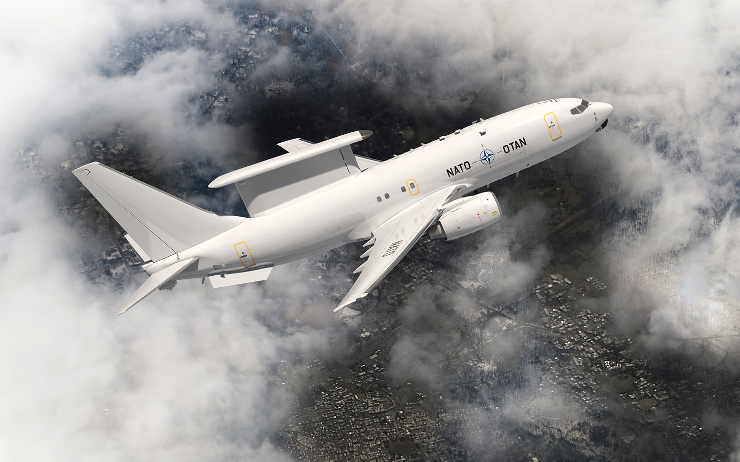 Concept art of a NATO E-7A plane