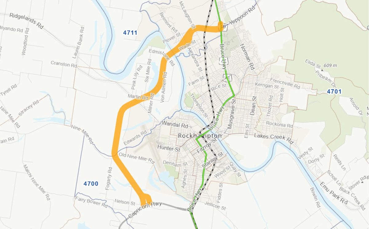 Rockhampton Ring Road map