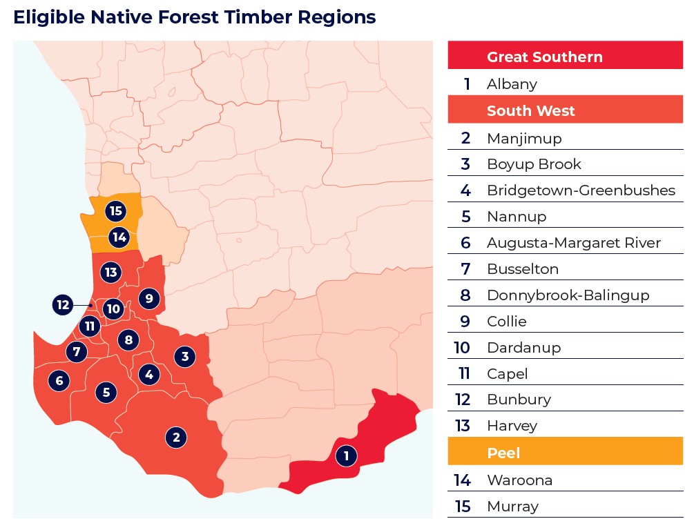 WA forests map