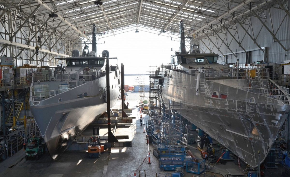 Patrol boats being built