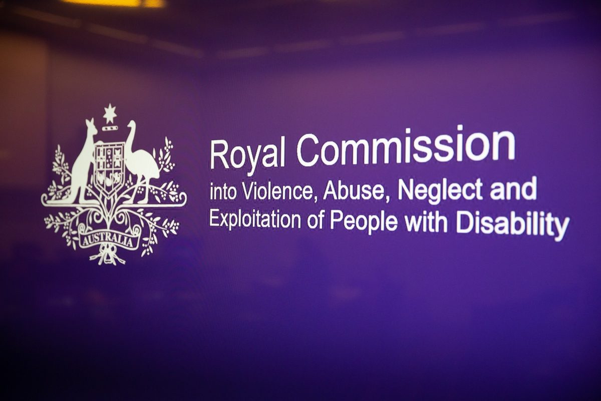 Signage for the Royal Commission into Violence, Abuse, Neglect and Exploitation of People with Disability.