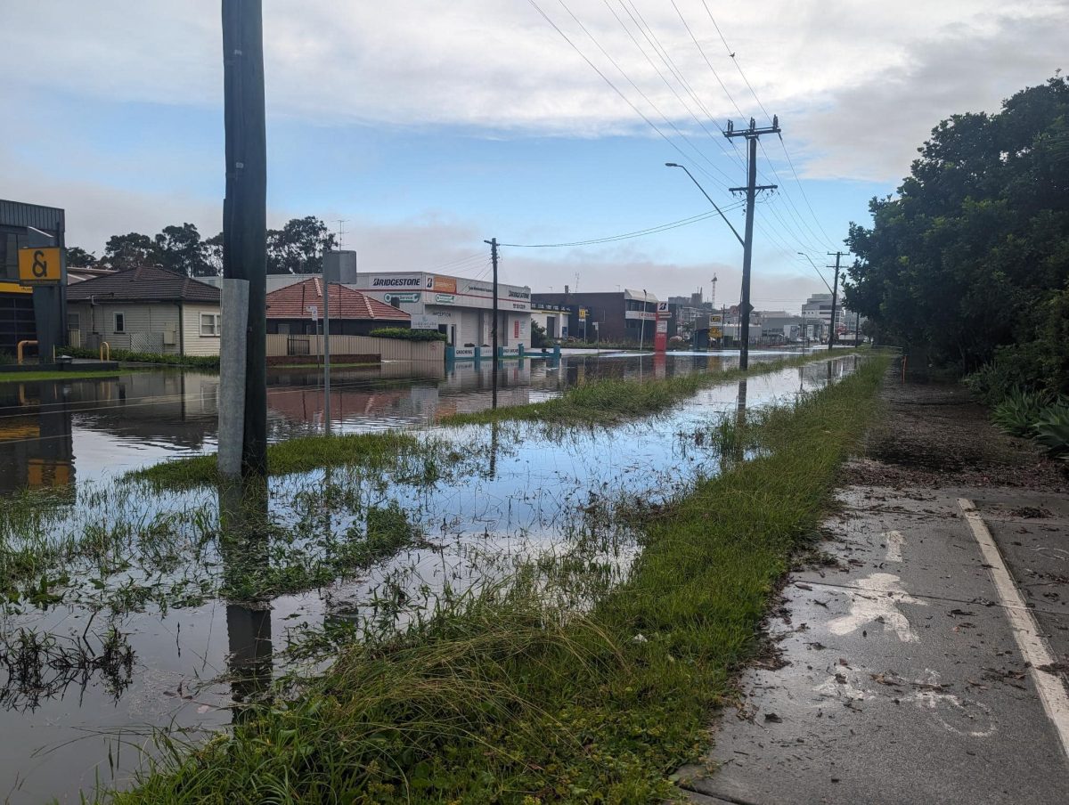 Flooding on Corrimal Street in Wollongong.