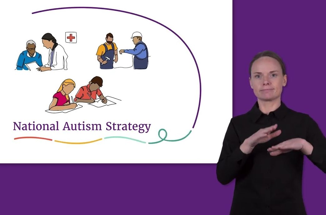 ALS interpreter video explaining the National Autism Strategy