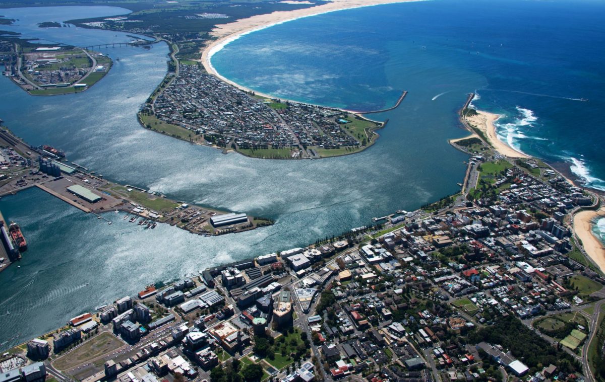 aerial view of a major port