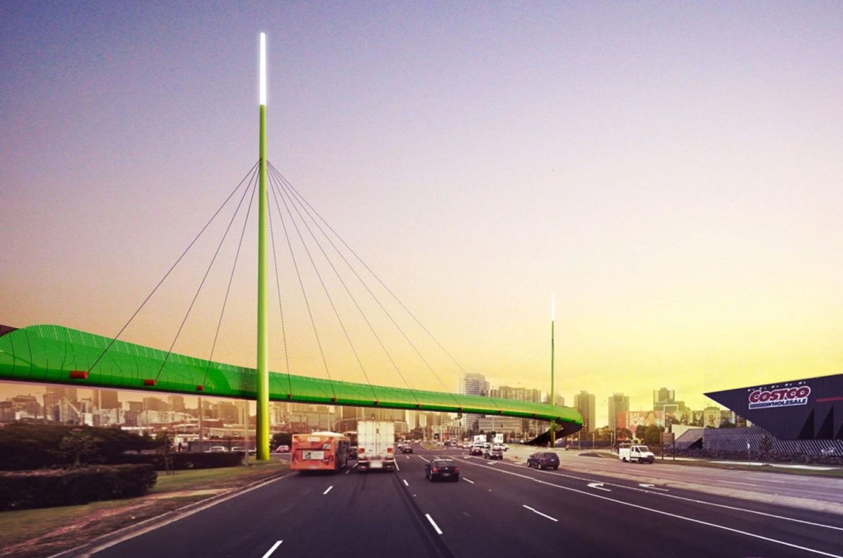 concept art of elevated cycleway