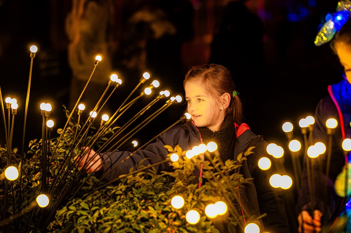 girl at light show