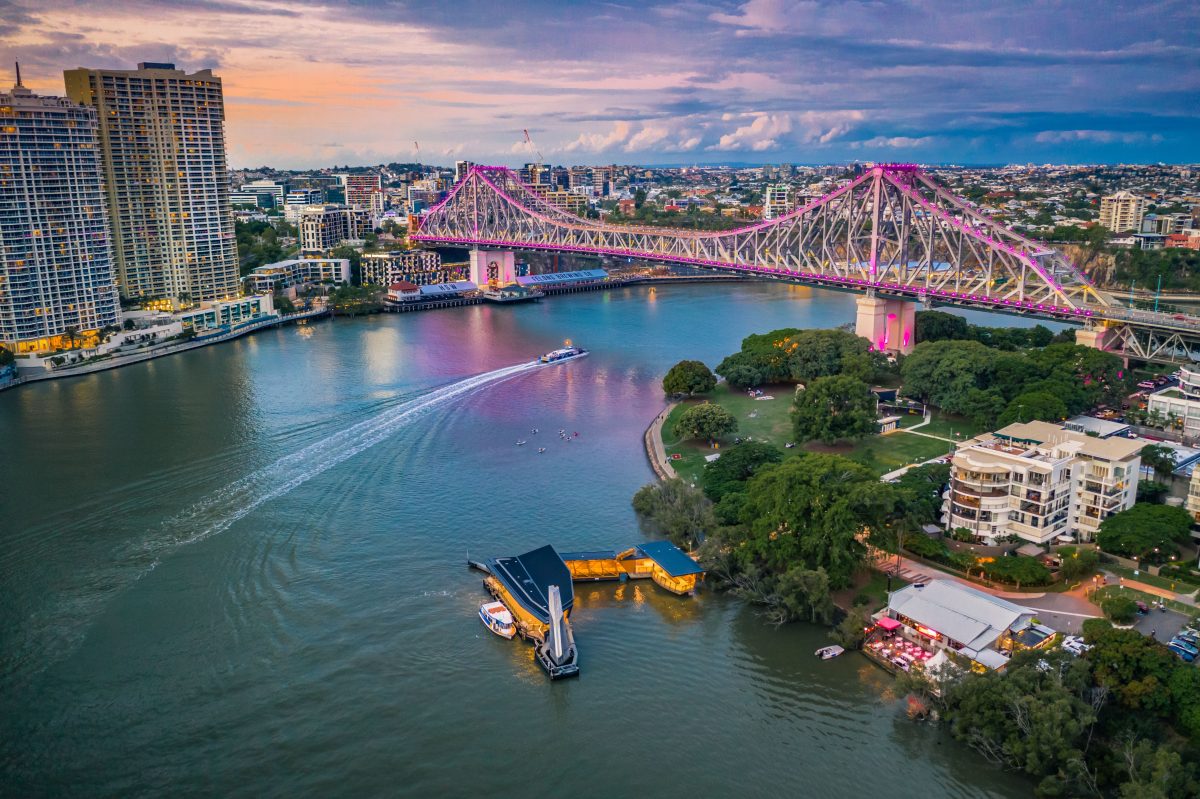 city river and bridge