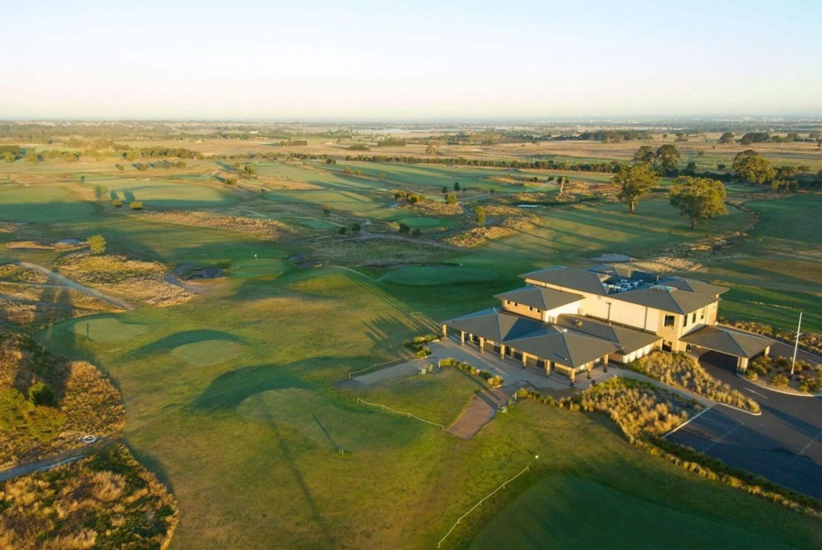 A shot from the air of the Amstel Golf Club house and course in Cranbourne.