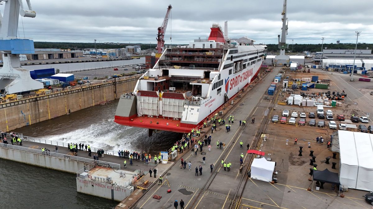 The Spirit of Tasmania V while docked in Finland.