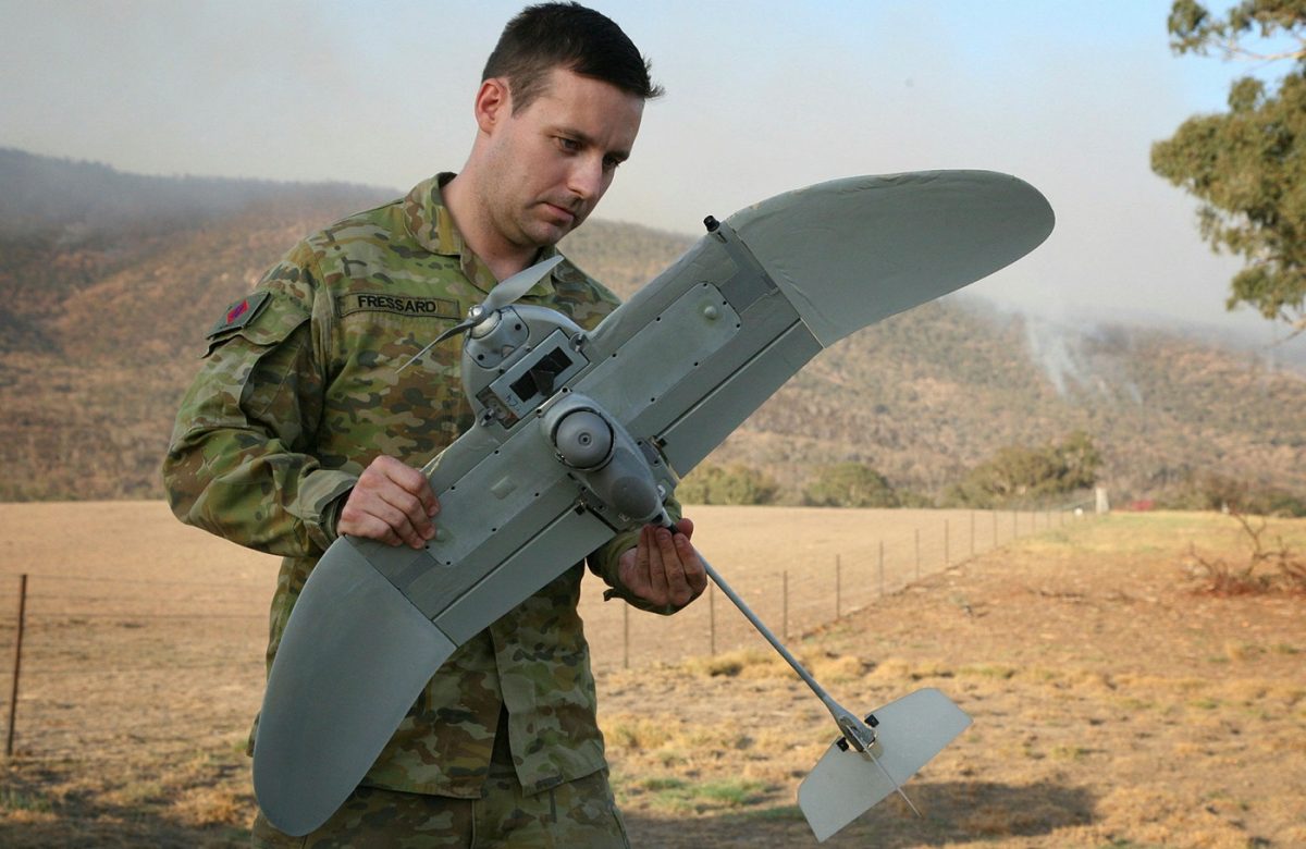 soldier with a drone