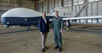 Triton maritime reconnaissance drone welcomed into RAAF service at Territory airbase