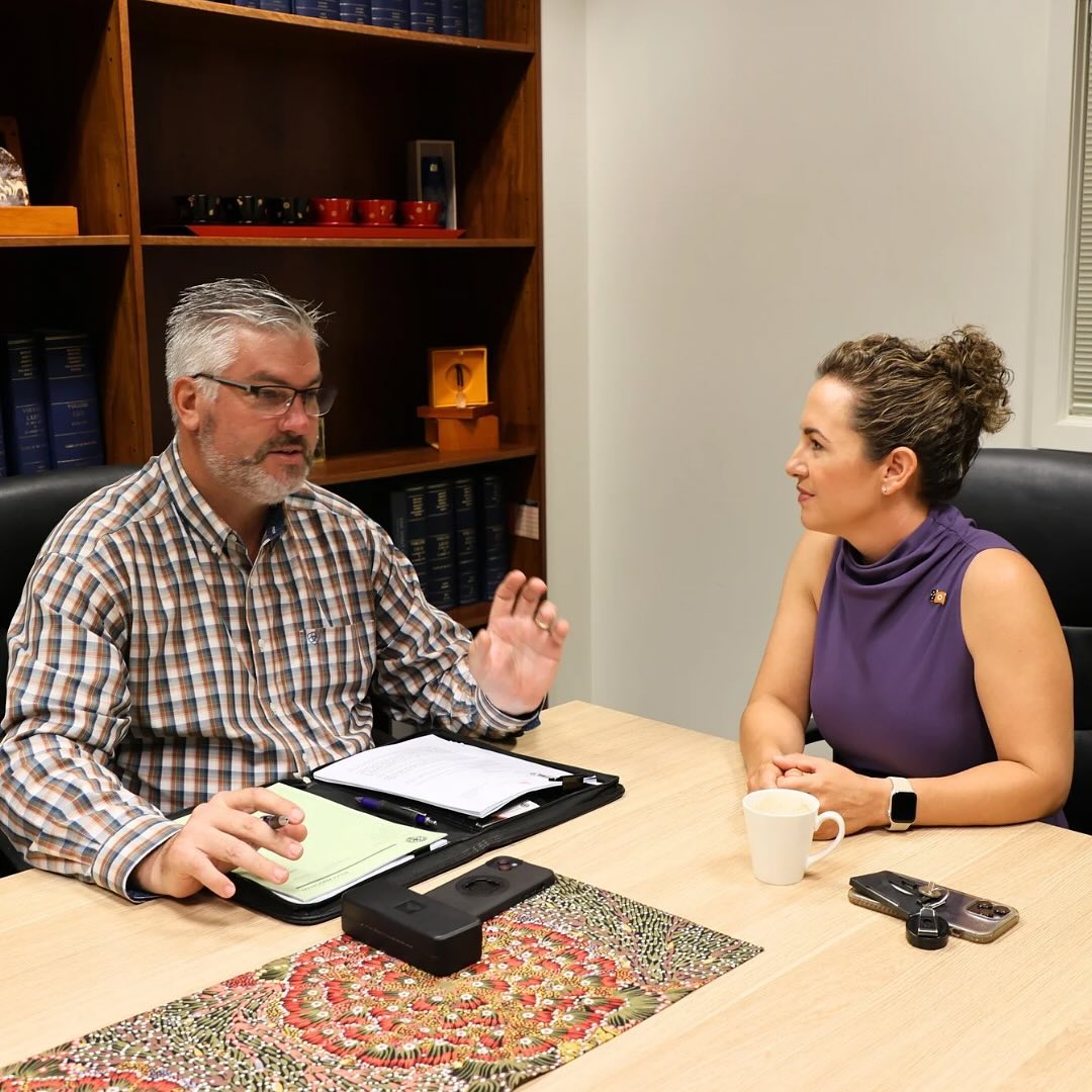 Lia Finocchiaro MLA and NT Police Association President Nathan Finn.