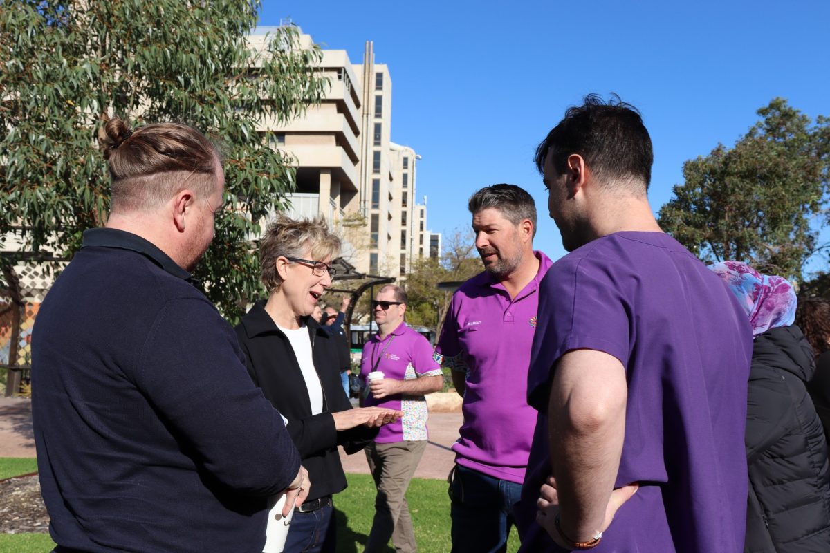 Sally McManus in a conversation with union members