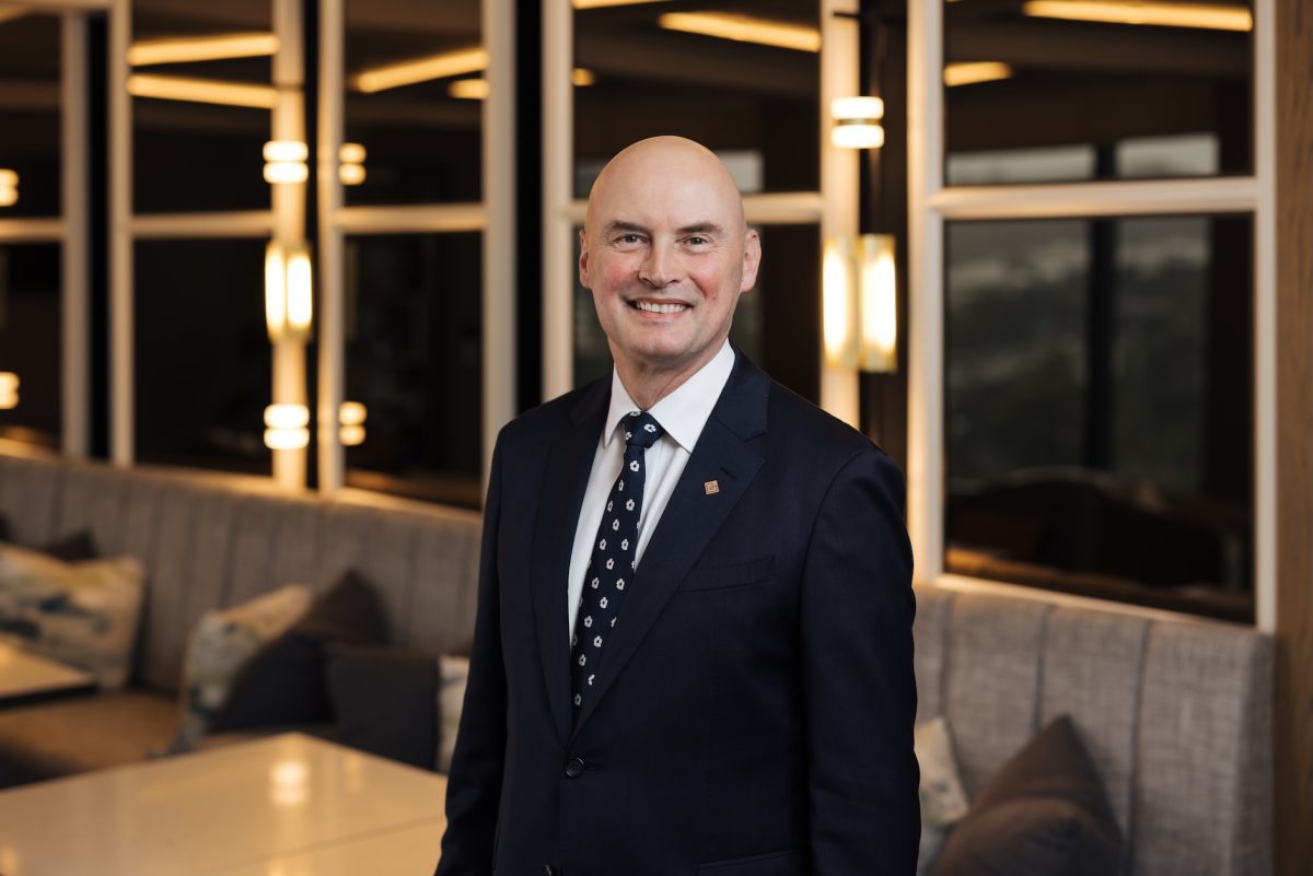 man in a suit in a hotel