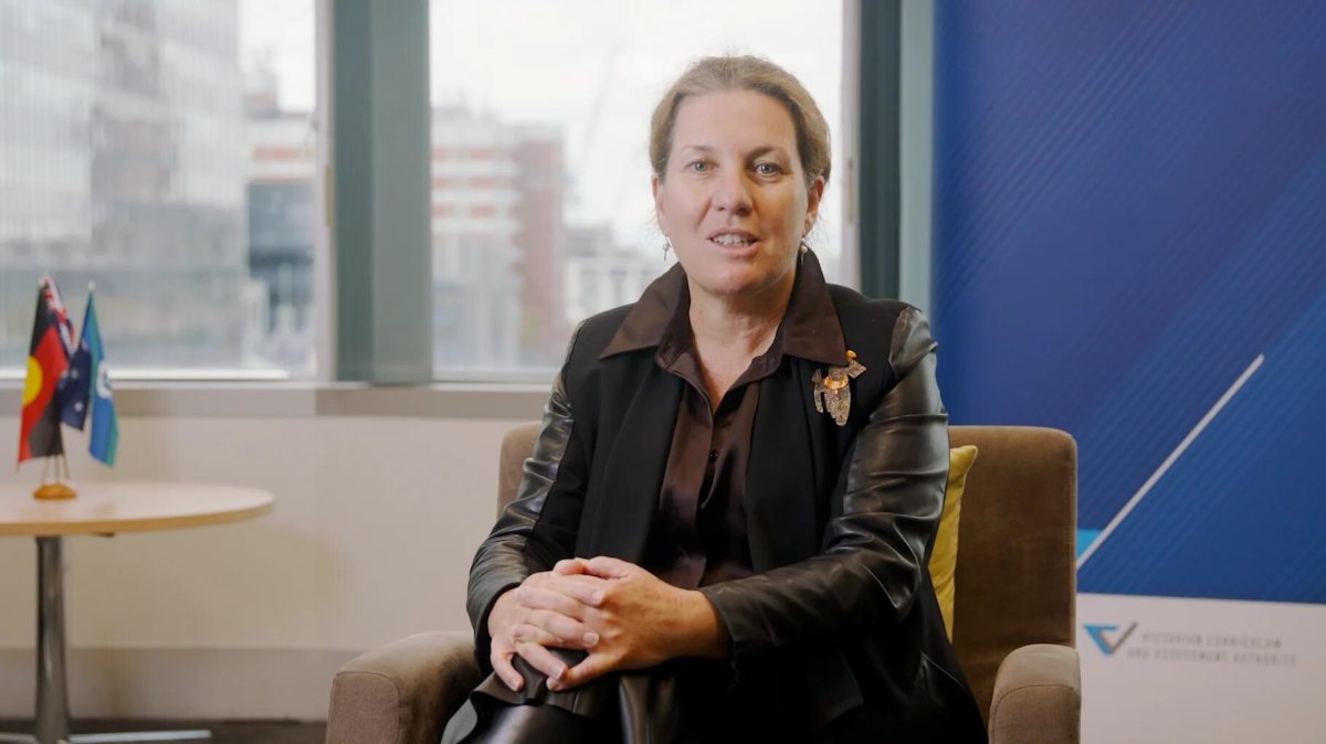 a woman sitting in an office