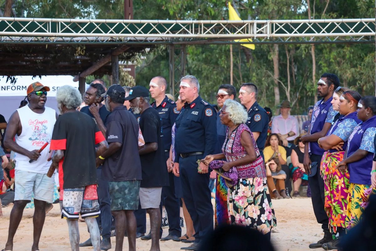 NT Police participate in Indigenous ceremony at Garma Festival 2024.